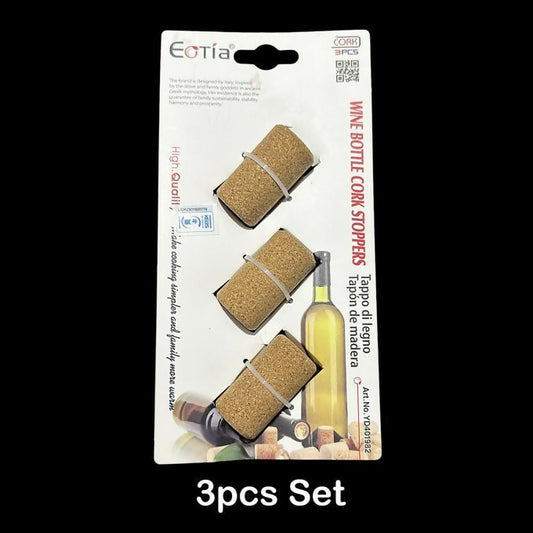 3pcs Conical Sealing Durable and Firm Wine Corks Reusable Natural Airtight Stopper Beer Liquor Bottles Cocktail