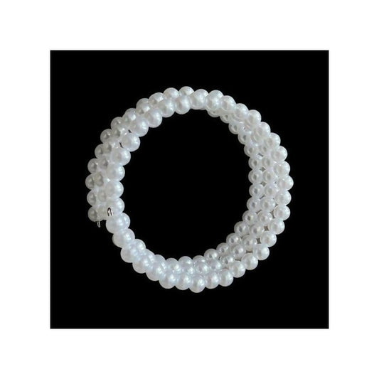 Faux Pearl Bracelet 3-Row Stretch Bracelet