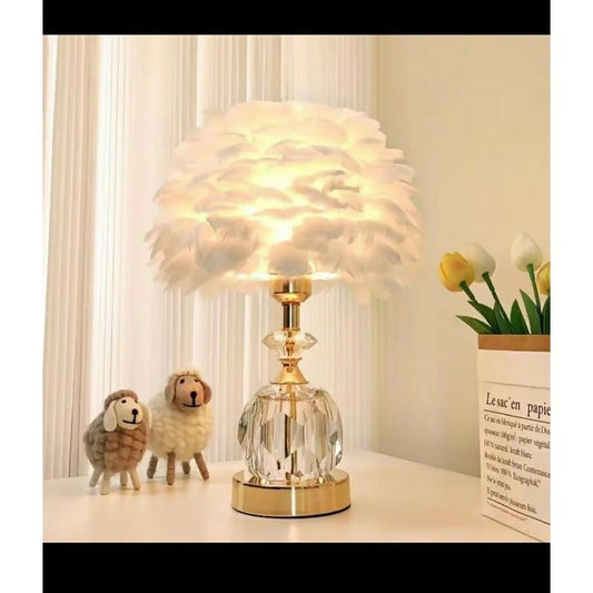 CRYSTAL FEATHER LAMP TABLE