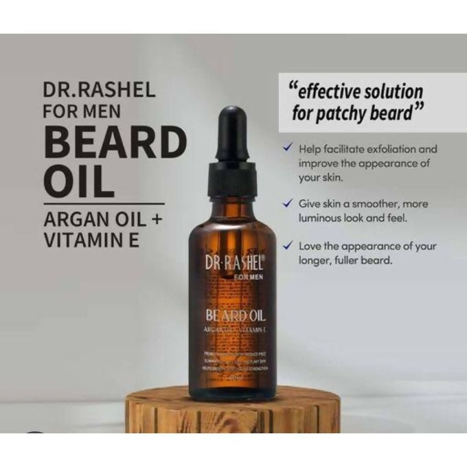 Dr. Rashel Beard Growth Oil With Argan Oil + Vitamin E For Men.