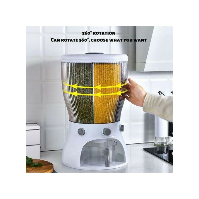 360 Degree Rotating Cereal Dispenser Food Storage Container