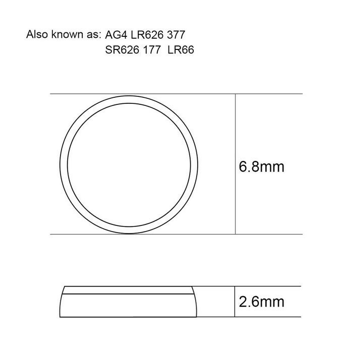 Fashion 2x AG4 LR626 377 CX66W Alkaline Cell Watch Battery