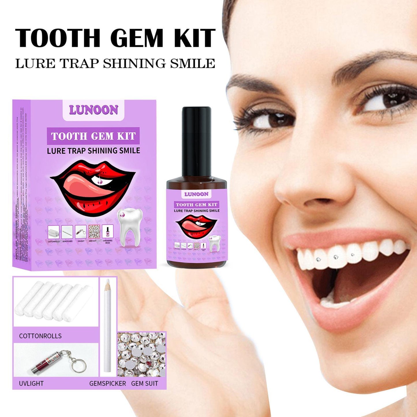 DIY Teeth Ornament With Curing Light Glue Professional Dental Adhesive Gem Crystals Ornaments Easy To Remove Unisex Dental Decor
