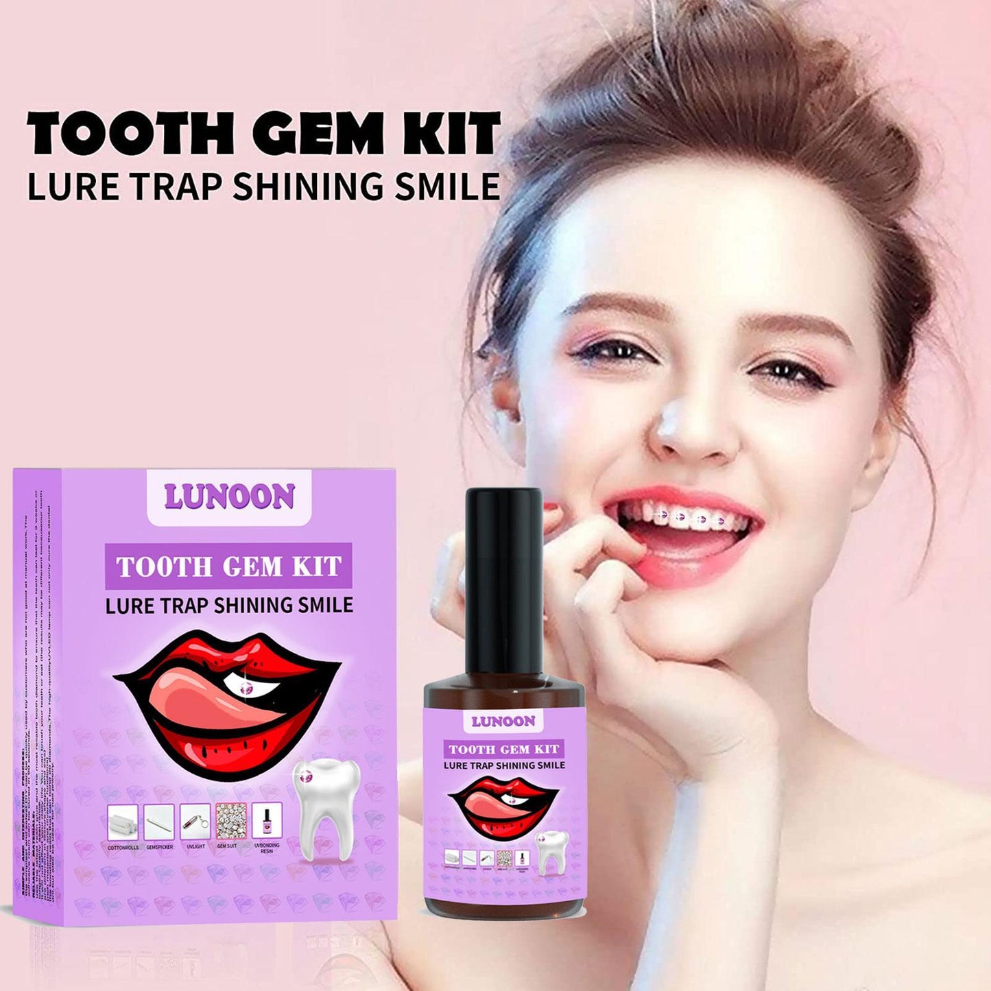 DIY Teeth Ornament With Curing Light Glue Professional Dental Adhesive Gem Crystals Ornaments Easy To Remove Unisex Dental Decor