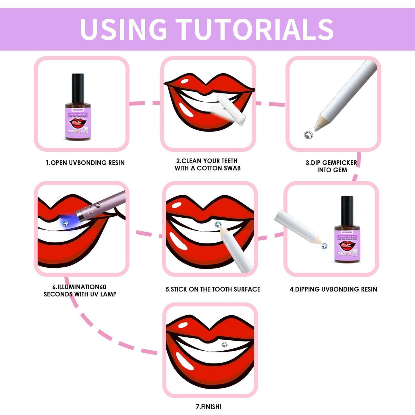 DIY Teeth Ornament With Curing Light Glue Professional Dental Adhesive Gem Crystals Ornaments Easy To Remove Unisex Dental Decor