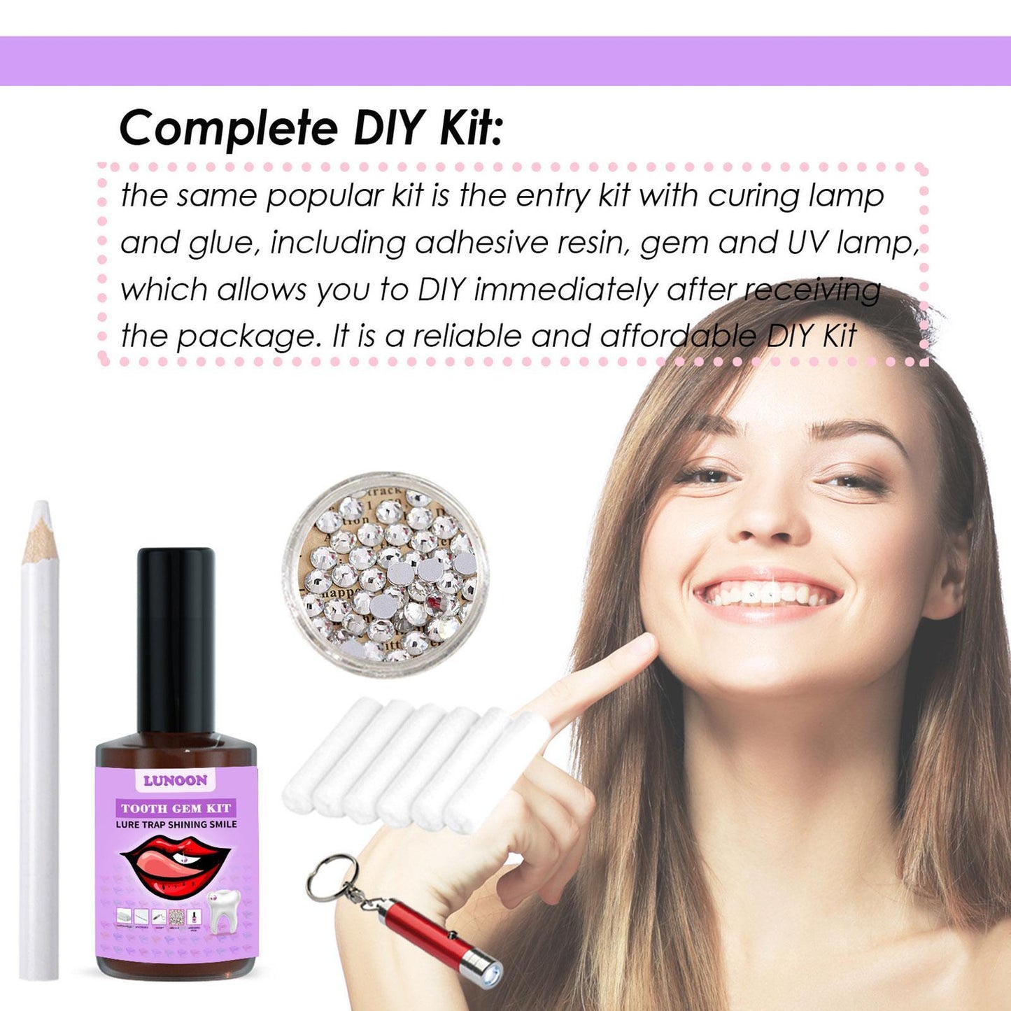 DIY Teeth Ornament With Curing Light Glue Professional Dental Adhesive Gem Crystals Ornaments Easy To Remove Unisex Dental Decor