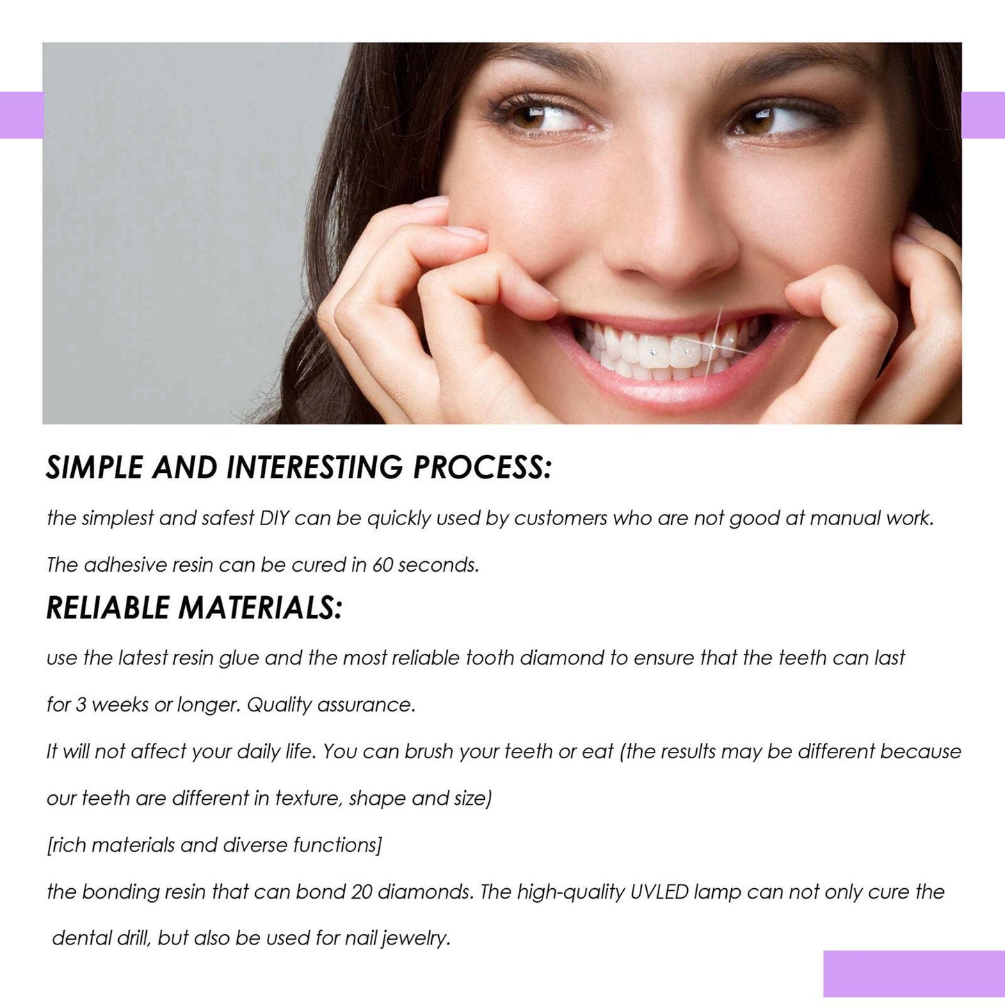 DIY Teeth Ornament With Curing Light Glue Professional Dental Adhesive Gem Crystals Ornaments Easy To Remove Unisex Dental Decor
