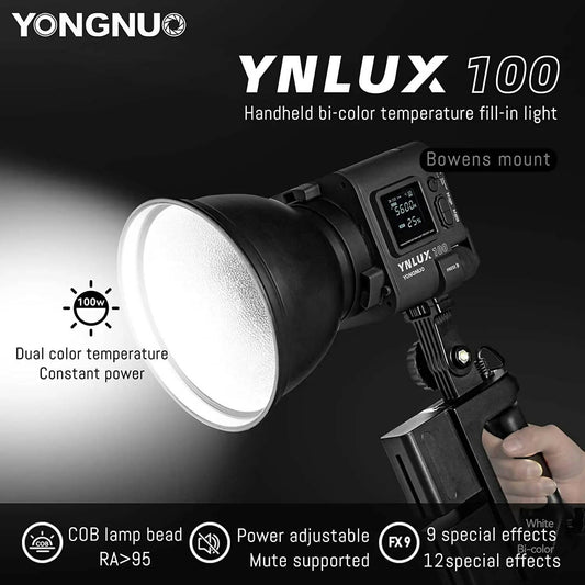 Yongnuo YNLUX100 Kit 100w Led for Photography Lighting Video Light Photograhy Vlog Photo Studio Lights Lamp Cameras Photographic