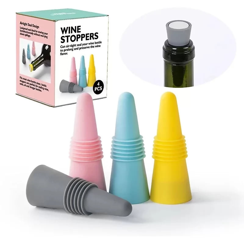 Wine Bottle Stopper 4pc Set