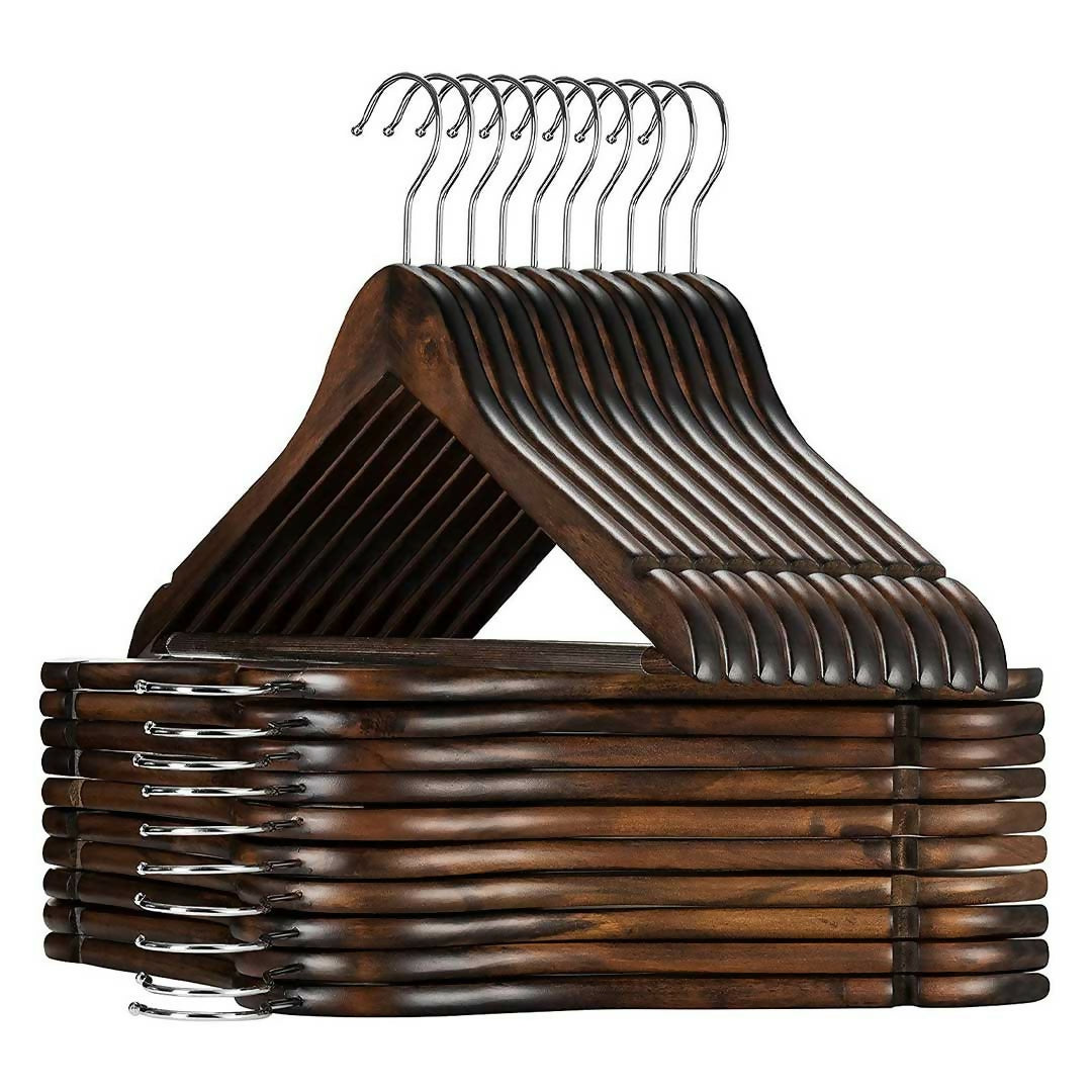 High Quality Brown Wooden Top Hangers