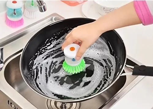 Dish Washing Brush With Soap Dispenser