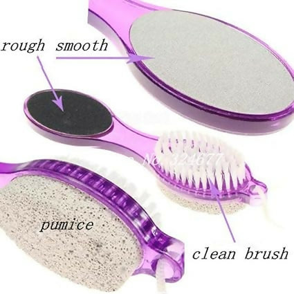 Fashion 4 In 1 Pedicure Tool Foot Nail Buffer Brush