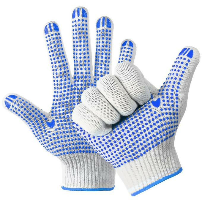 Fashion Non-Skid PVC Dotted Cotton Knitted Gloves