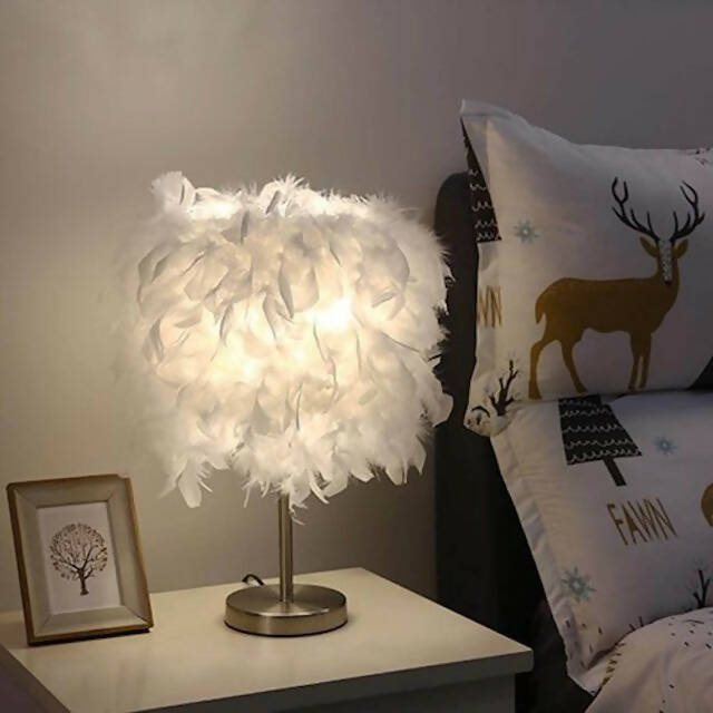 Generic LED Modern Feather Night Light, Color White Nordic Feather, Comes with Bulb