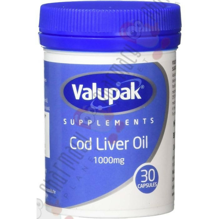 Valupak Cod Liver Oil 1000mg Capsules 30