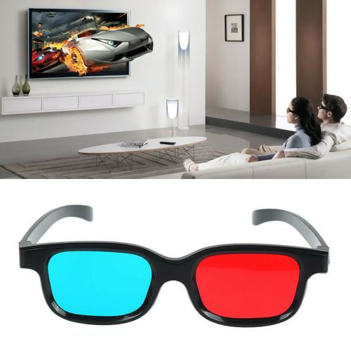 New Red Blue 3D Glasses Frame Anaglyph TV Movie DVD Game