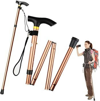 Elderly walking stick with support