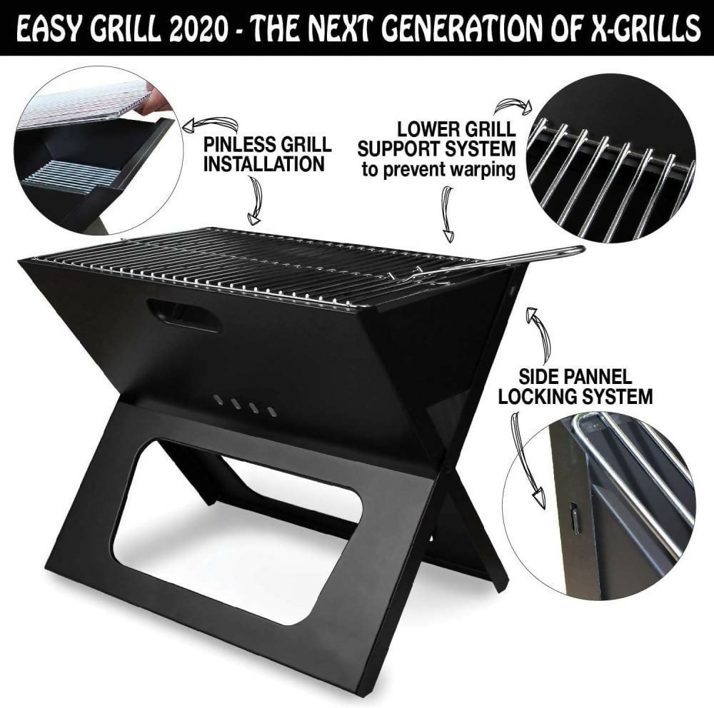 Foldable & Portable Charcoal Barbecue Grill for Picnic, Travel, Garden, Camping