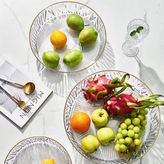 25, 35 & 45cm Round Decorative Tray with Gold Edge