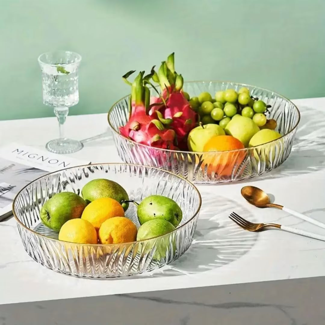25, 35 & 45cm Round Decorative Tray with Gold Edge
