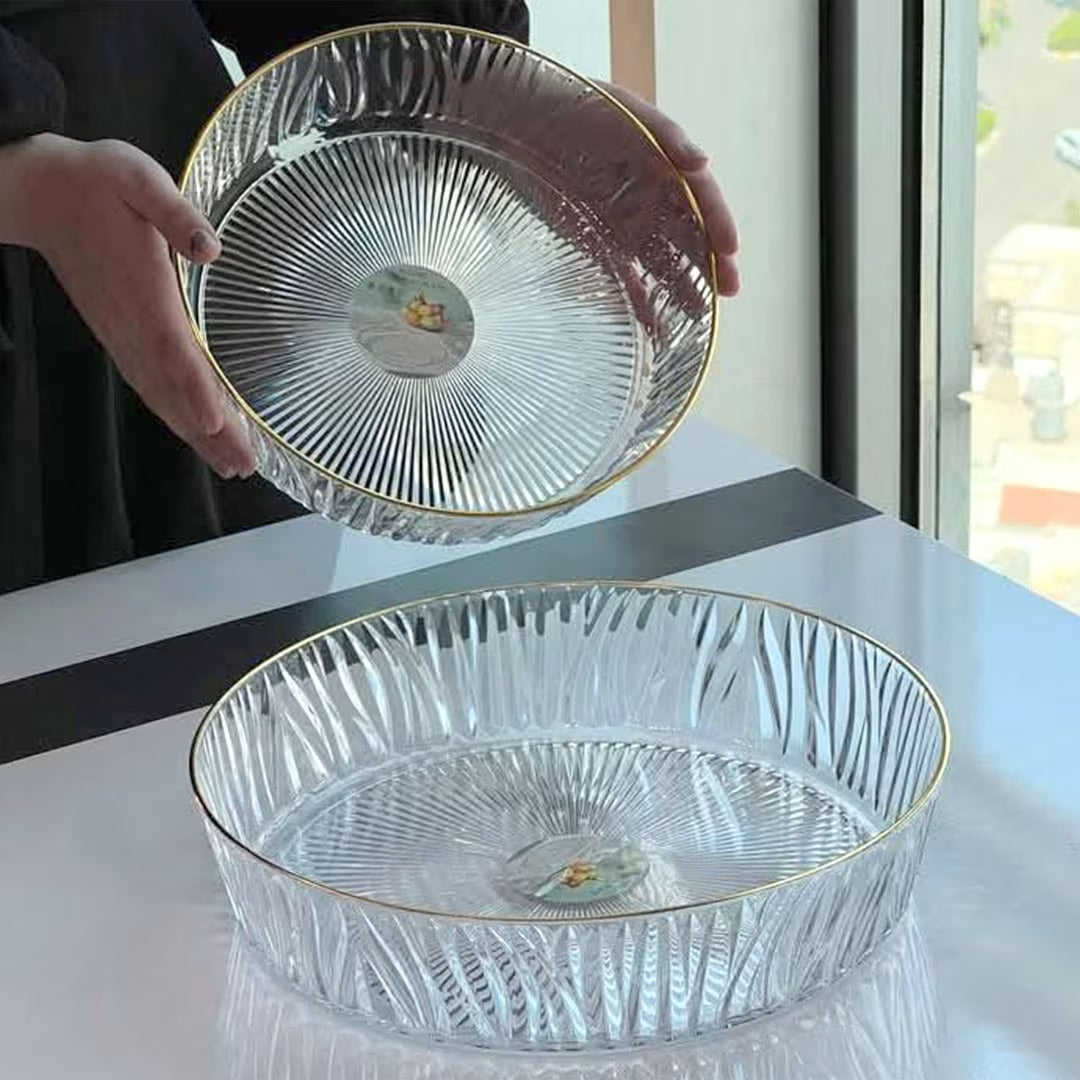 25, 35 & 45cm Round Decorative Tray with Gold Edge