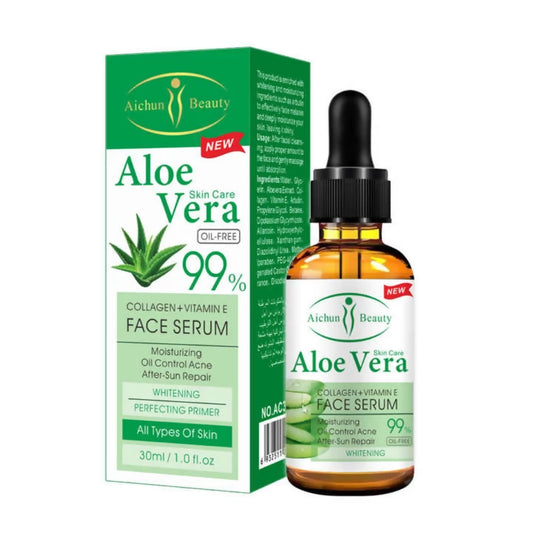 Aloe Vera 99% Face Serum With Collagen + Vitamin E - Aichun Beauty