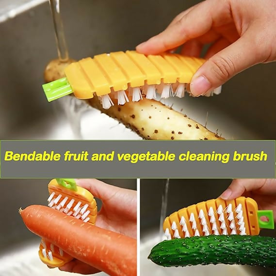 2 Piece Flexible vegetable cleaning brush