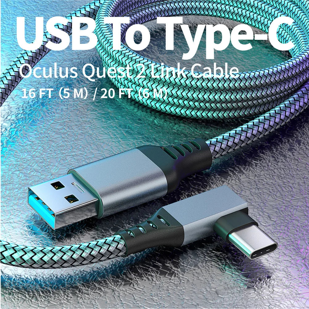 Link Cable 3 6 5M USB A To Type C For Oculus Quest 2 Quest2 Accessory Virtual Reality VR Glasses Smart 3D Helmet Headset Ocolus