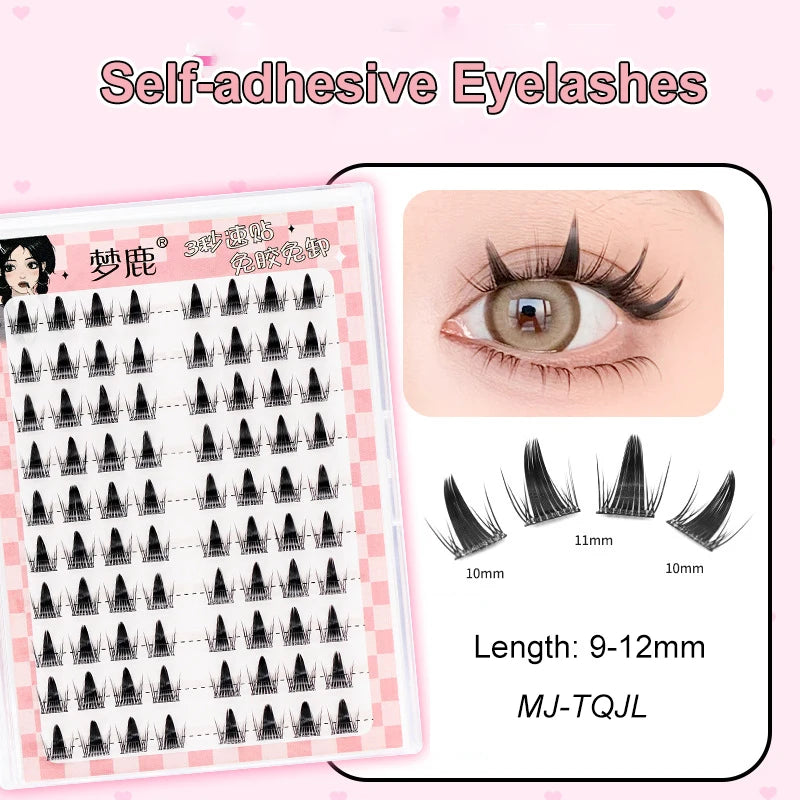 Self Adhesive Eyelashes Cluster Lashes No Glue Individual Lashes  Soft  Idol Lash Clusters Reusable Self Adhesive Lashes