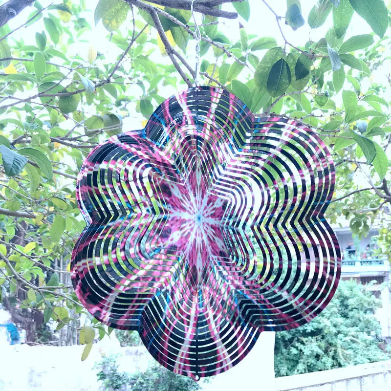 3D Wind Spinner Chime Heart Square Drop Shape Stainless Steel Rotating WindChime For Both Outdoor Garden And Indoor