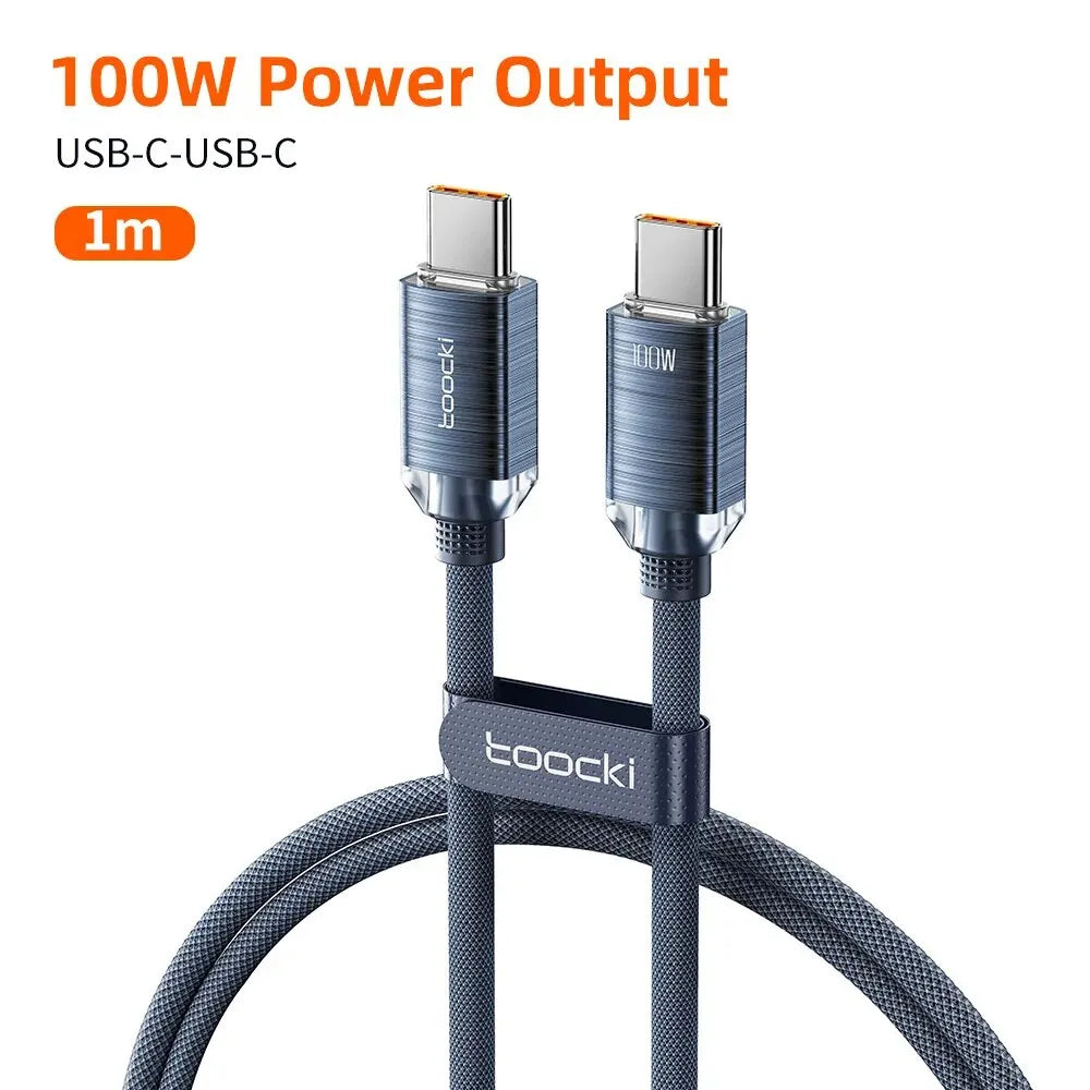 Toocki USB Type C to Type C Cable 100W Fast Charging for iPhone 15 Pro Max MacBook Samsung Galaxy Huawei Xiaomi Oneplus POCO