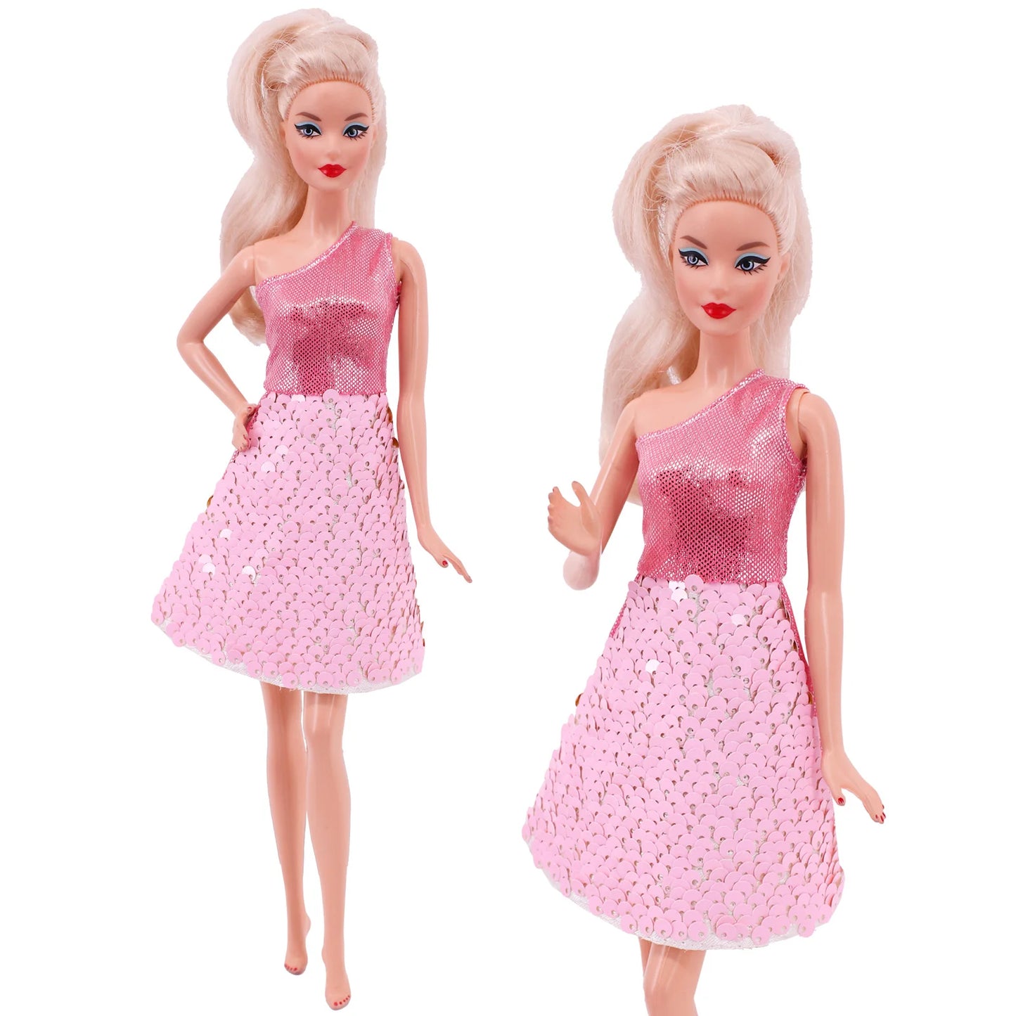 Flash Skirt Doll Dress For Barbie Clothes Accesories BJD Blyth 1/6 Dollhouse Miniature Items Toys For Girls