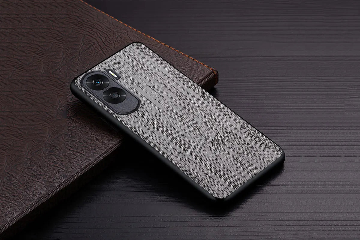 Case for Honor 90 90 Lite funda bamboo wood pattern Leather phone cover Luxury coque for Honor 90 Lite case capa