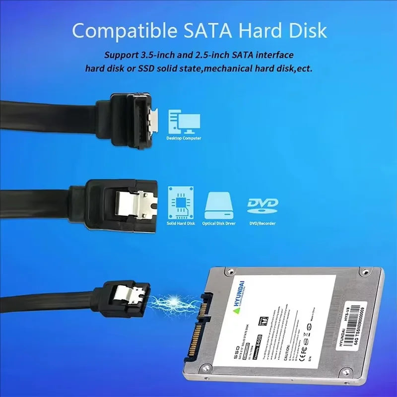 High speed SATA 3.0 hard drive data cable, solid-state, serial data cable, flexible SATA, fast transfer, 39cm