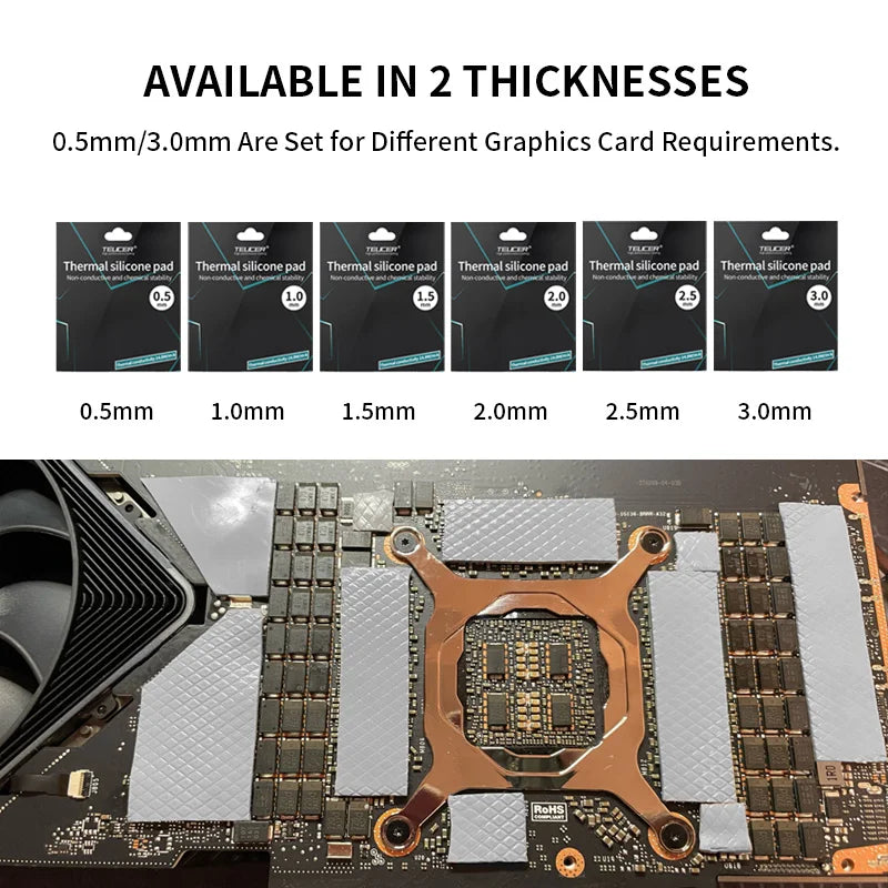 TEUCER 14.8W/mk Heat Conducting Thermal Pad Computer Laptop GPU VGA Card CPU Heatsink Cooling Conductive Silicone Grease Sheet