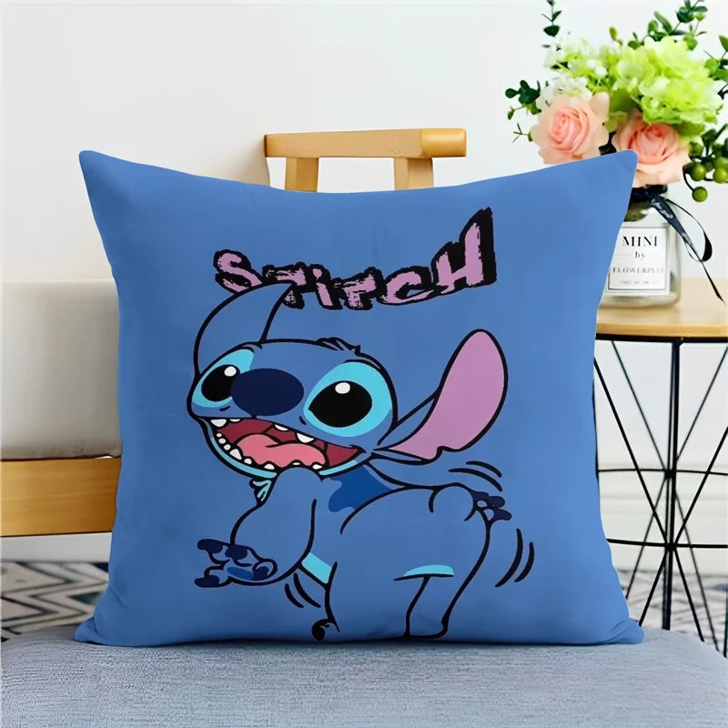 Stitch pillowcase cute cartoon anime peripheralsBedroom Sofa Decorative Cushion Cover With Zipper Soft Cushion Cover