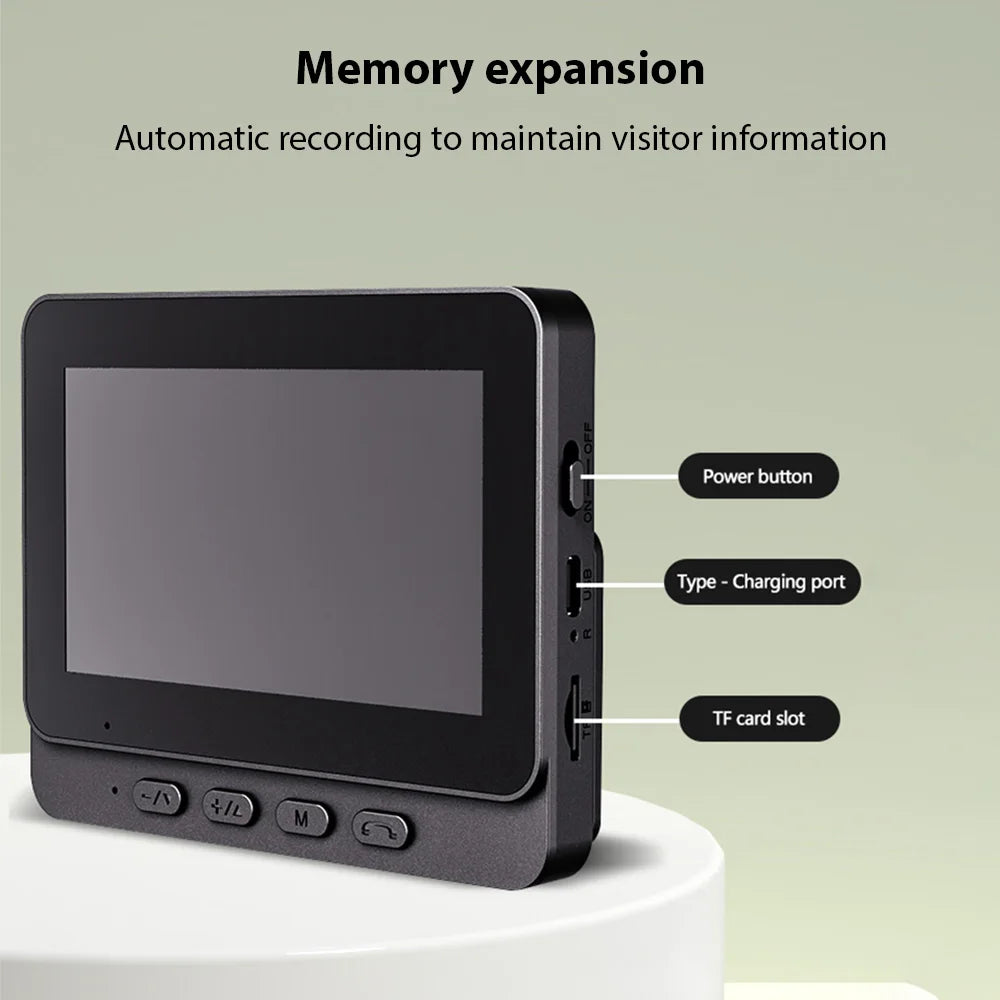 2.4G Wireless Visual Intercom Doorbell 4.3 Inch IPS Screen BT Interconnect Video Monitoring Intelligent Doorbell TwoWay intercom