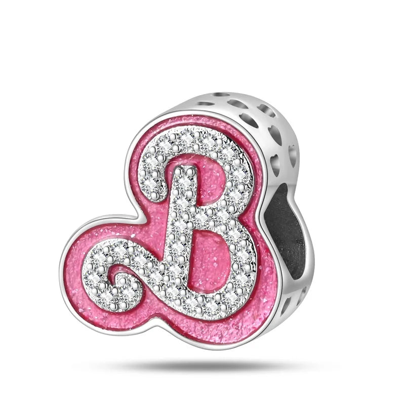 925 Sterling Silver Princess Powder Series Exquisite Daily Bow Sweet Charms Beads Fit Pan Original Bracelets DIY Jewelry
