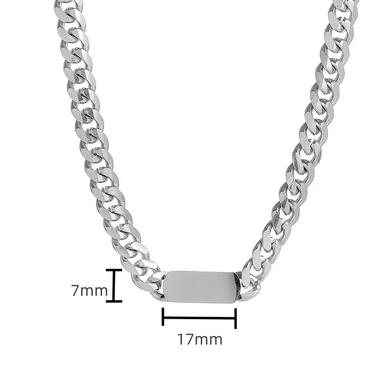 Trendy Thick Chain Bracelet for Men Classic Necklaces Titanium Steel Link Chain Hip Hop Male Boys Wristband Gift Jewelry No Fade