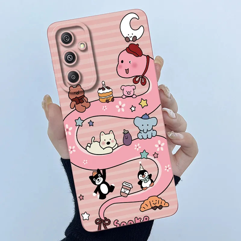 For Samsung Galaxy M34 M35 5G F34 5G Simplicity Flowers Liquid Shockproof Silicone Soft Phone Cover For SamsungM34 5G Case
