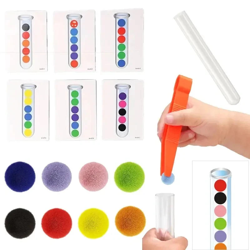 Clip Beads Test Tube Toy Children Logic Concentration Fine Motor Training Game Montessori Teaching Aids Educational Toy for Kids