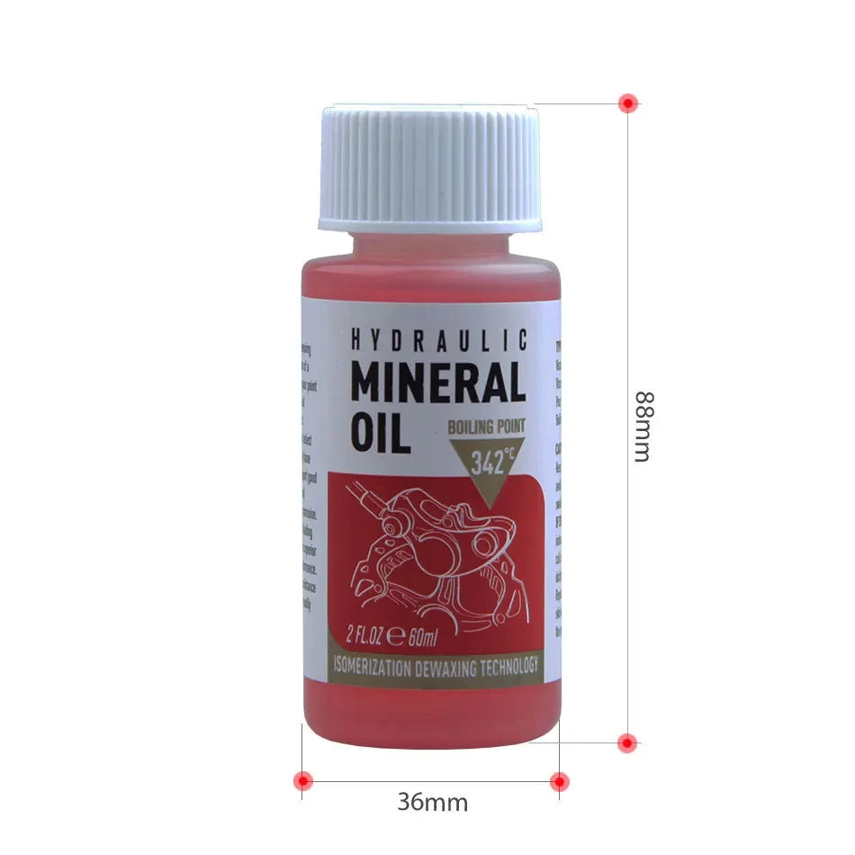 High Performance Bike Brake Mineral Oil - 60ml/2oz - Ideal for Shimano and Tektro Hydraulic Brake Systems