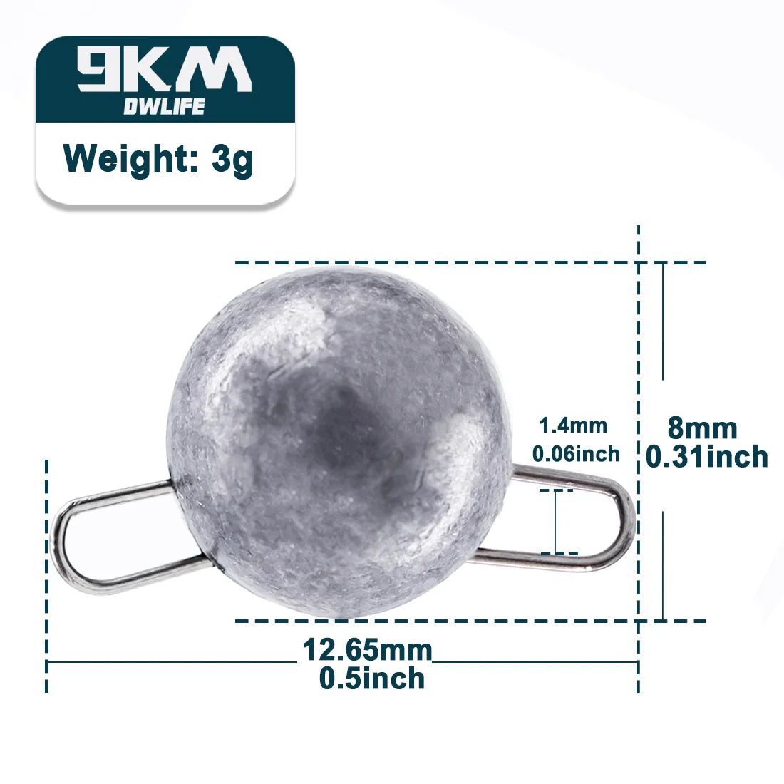 9KM 10Pcs Cheburashka Weights Cheb Ball Sinkers Hook Connector Freshwater