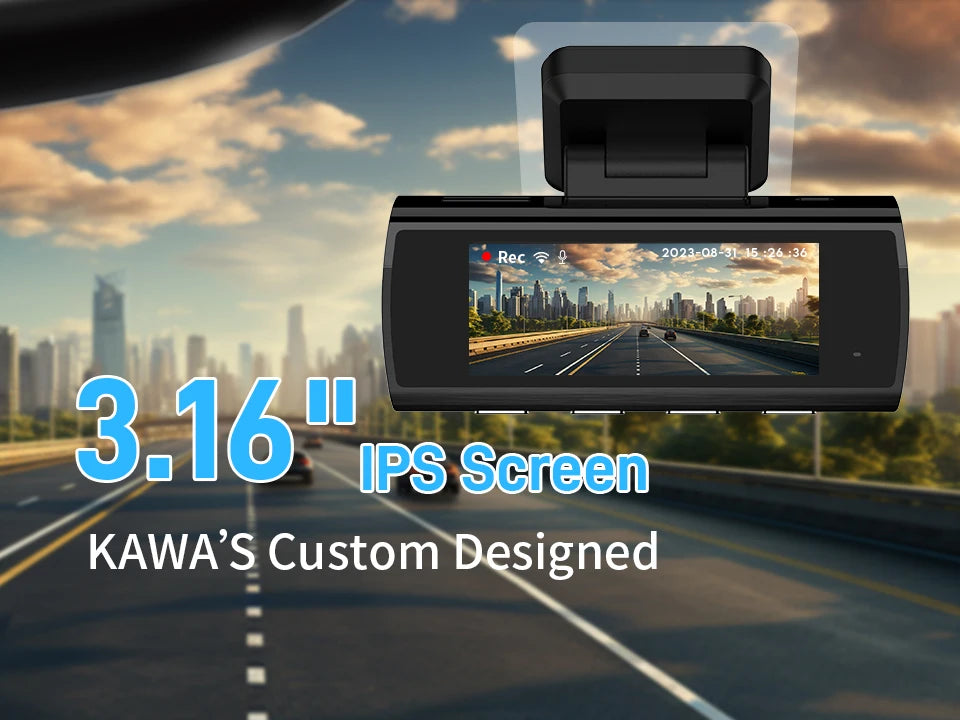 KAWA 4K Dash Camera for Car DVR Sony IMX415 Rear View Video Recorder DVR Voice Control GPS 24h Parking APP WiFi Control Dashcam