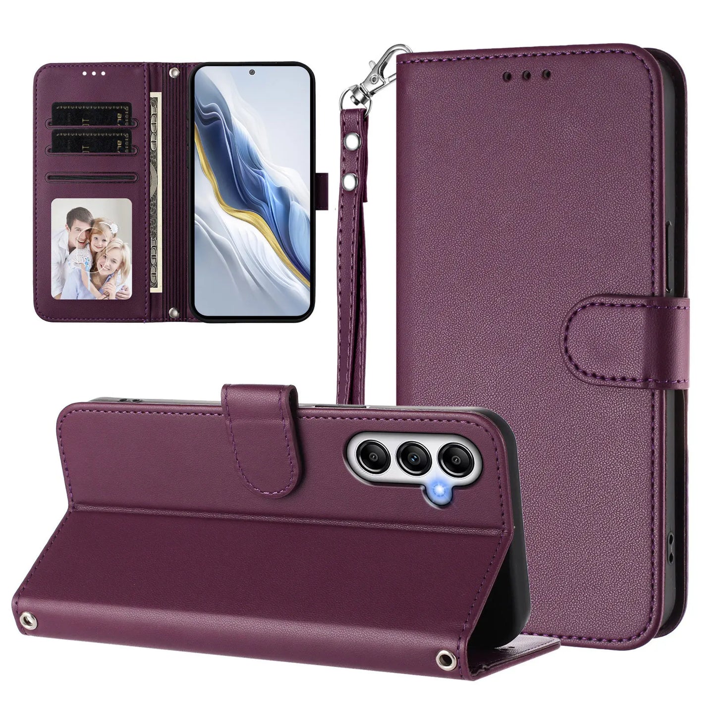 Leather Phone Case For Oppo A58 A57 A57e A57s A56 A55s A55 A54 A53s A52 A40 A40M A38 A36 A32 A18 A17 Card Slot Flip Wallet Cover