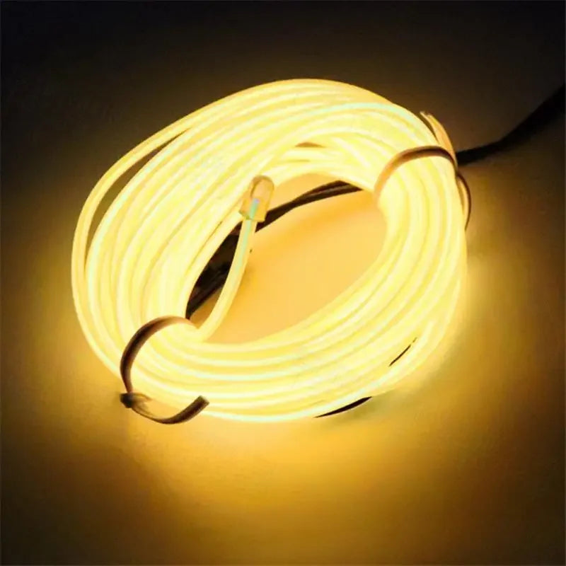 1M Car EL Wire Led Strip Atmosphere Light For DIY Flexible AUTO Interior Lamp Party Decoration Lights Neon Strips