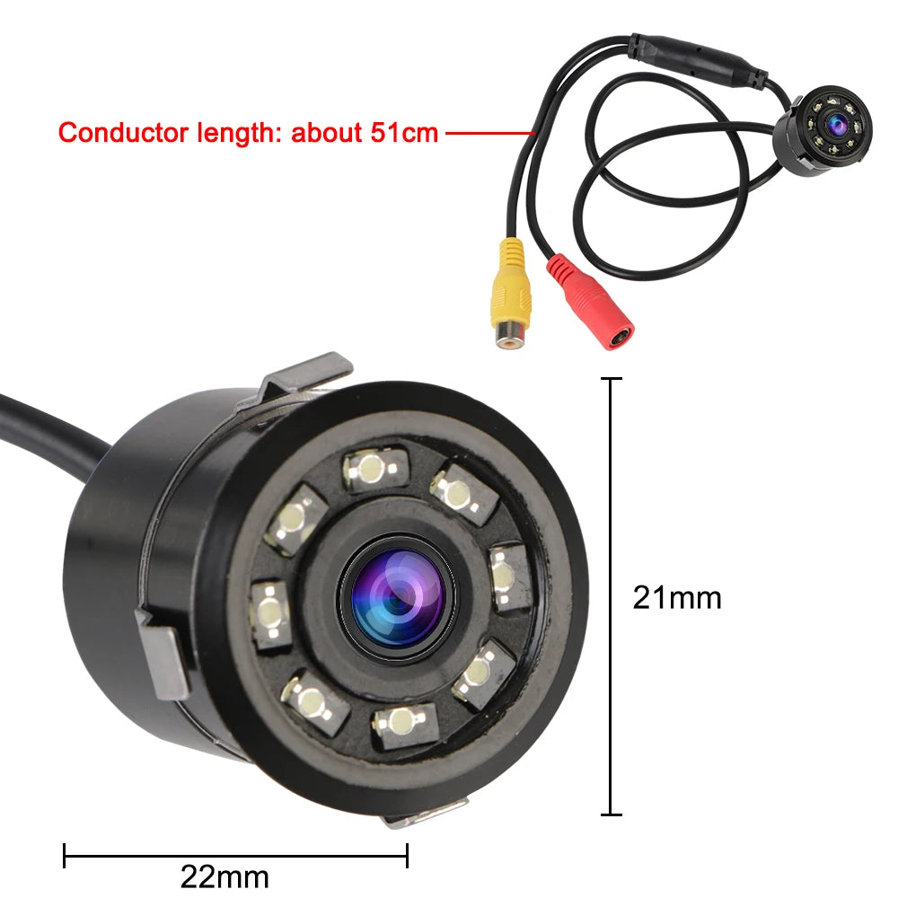 8 LED Car Rear View Camera 170° Night Vision Parking Reversing Monitoring CCD Waterproof Wide Angle Backup Cameras
