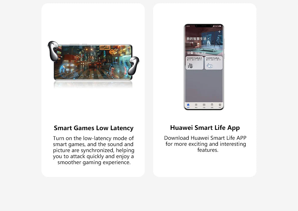 Original Huawei Freebuds 5 Earphones TWS Wireless Bluetooth 5.2 Headphones Active Noise Reduction Earbuds LDAC Hifi IP54 Headset