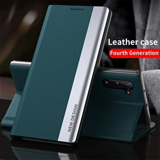 Flip Leather Case For Samsung Galaxy S25 S22 S23 S24 Ultra S9 Plus S10 S20 S21 FE Note 8 9 10 Plus 20 Ultra Luxury Bracket Cover