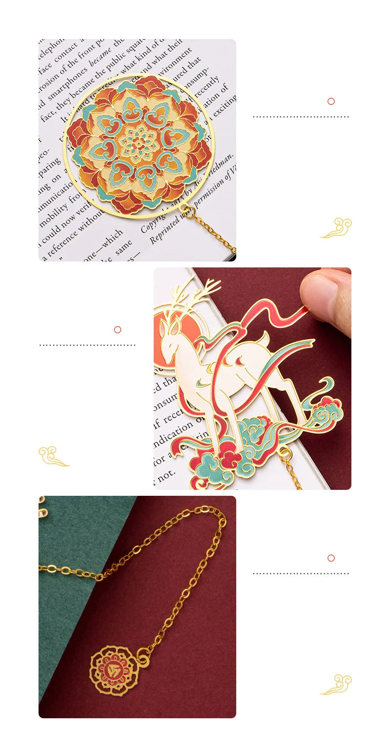 Dunhuang bookmarks, brass metal bookmarks, creative ancient style museum, cultural and creative souvenirs, teacher's day gifts,